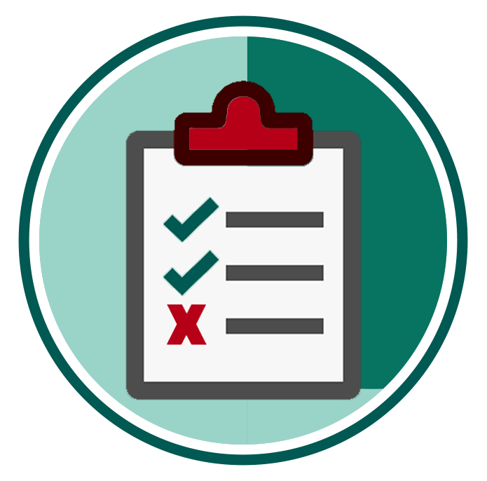 Clipboard with rules checklist icon