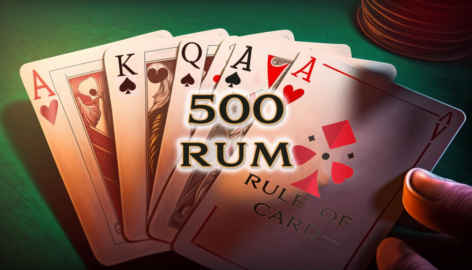 Playing the card game 500 Rum