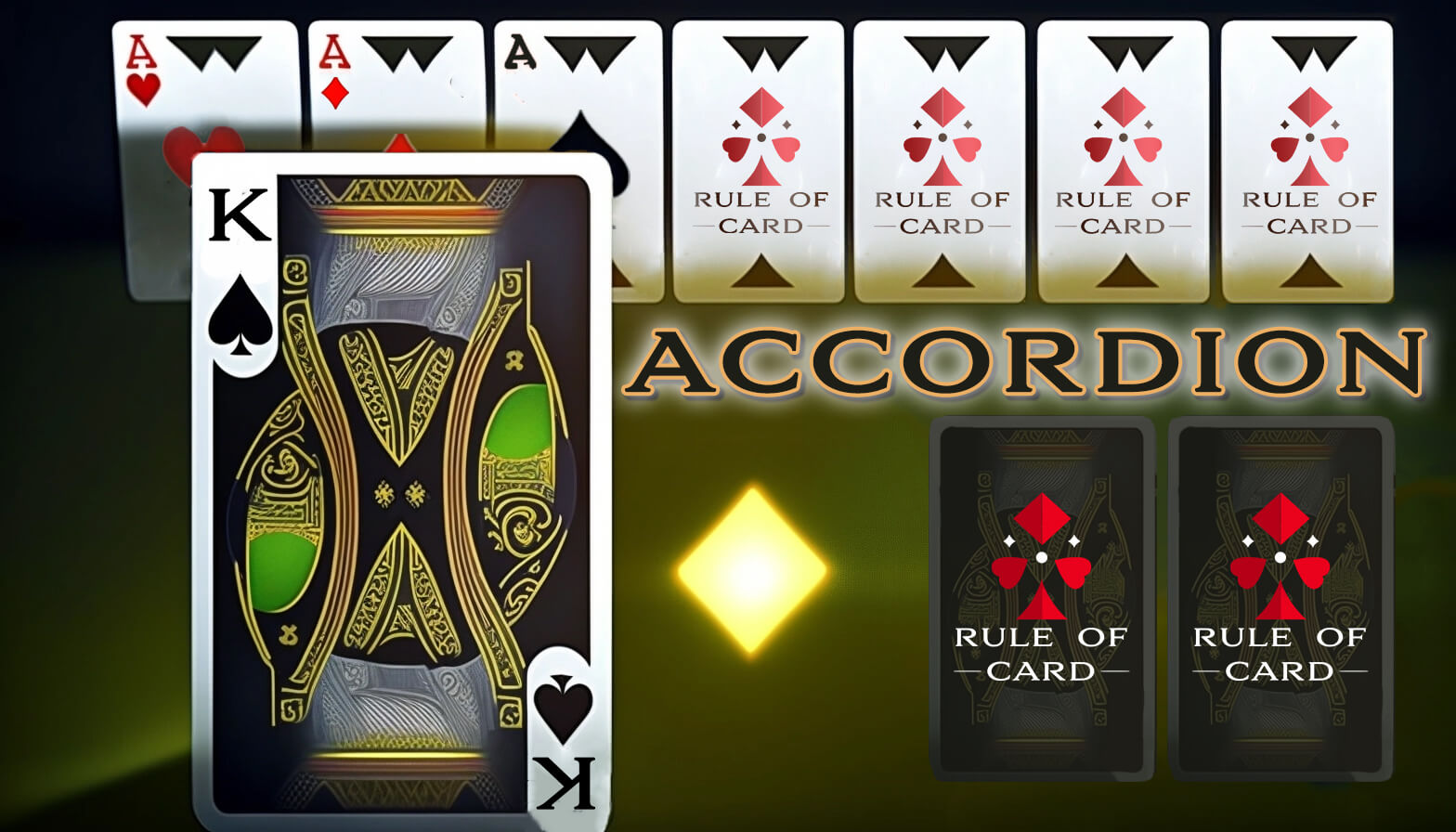Playing the card game Accordion