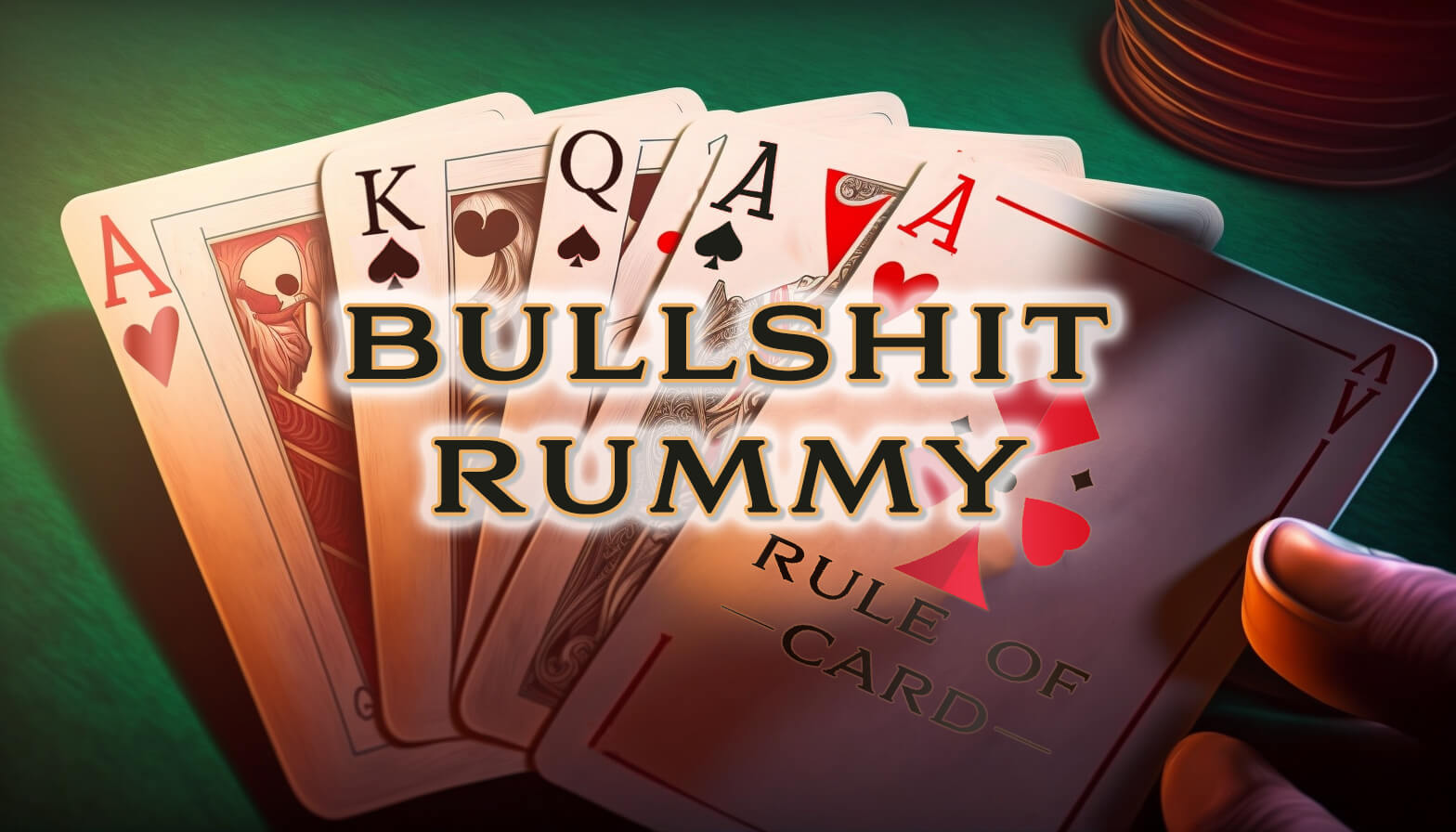 Playing the card game Bullshit Rummy