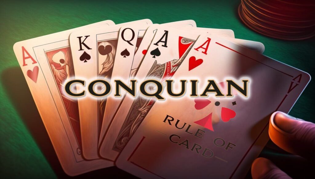 Playing the card game Conquian