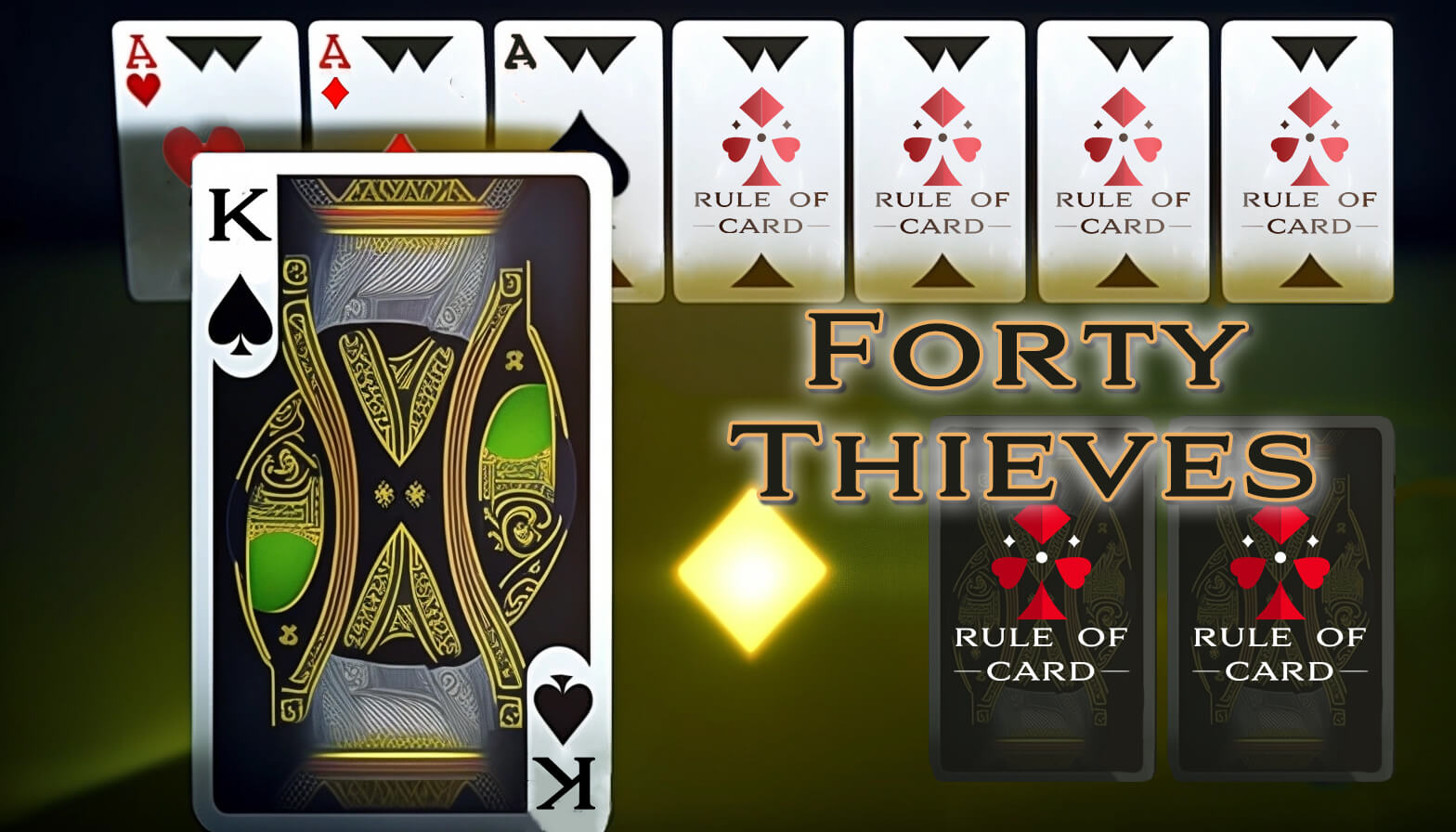 Playing the card game Forty Thieves