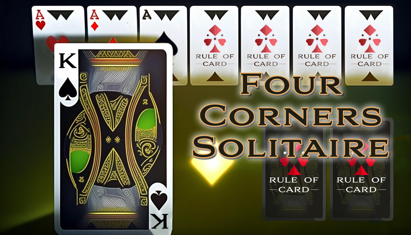 Playing the card game Four Corners Solitaire