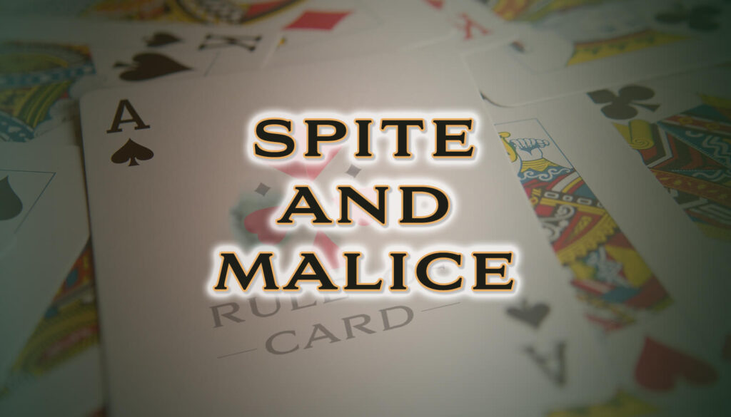 Playing the card game Spite and Malice